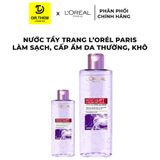  Nước Tẩy Trang L'Oreal Paris 3in1 Micellar Water Làm Sạch, Dưỡng Ẩm Cho Mọi Loại Da 95ml/ 400ml 