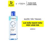  Nước Tẩy Trang L'Oreal Paris 3in1 Micellar Water Làm Sạch, Dưỡng Ẩm Cho Mọi Loại Da 95ml/ 400ml 
