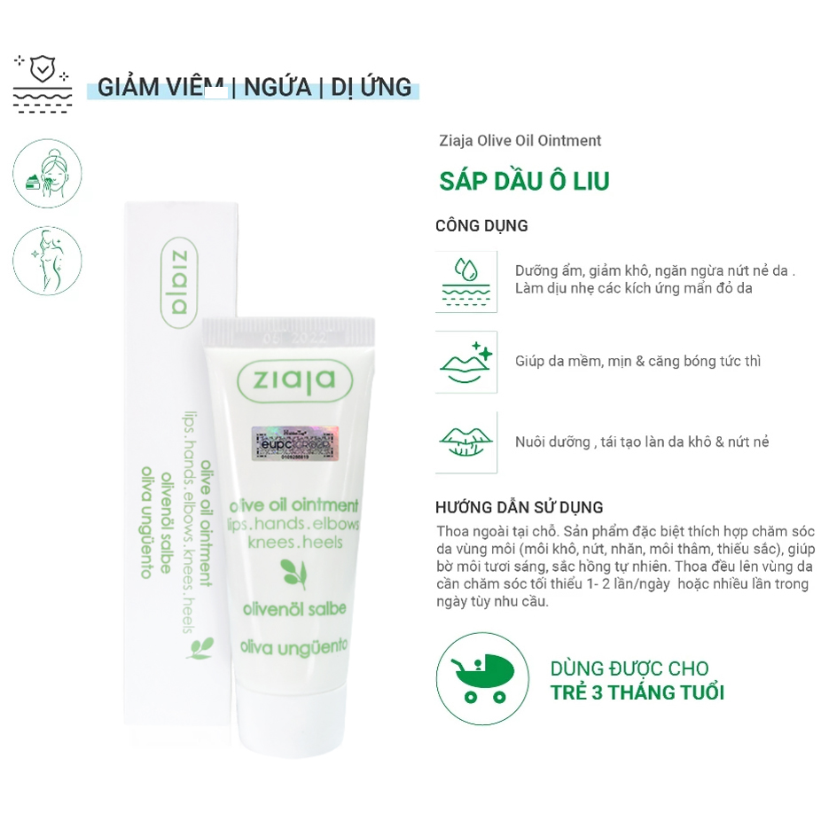Sáp Dầu Oliu Ziaja Olive Oil Ointment Dưỡng Môi Khô, Nứt Nẻ 20ml 4