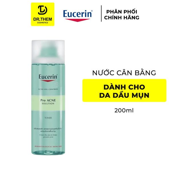 Nước Cân Bằng Hoa Hồng Eucerin Pro Acne Solution Toner Dành Cho Da Dầu Mụn 200ml