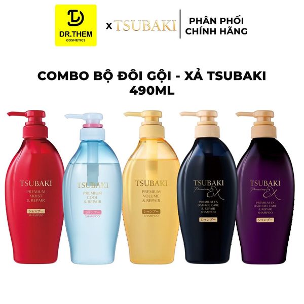 Bộ Đôi Gội Xả / Dầu Gội Tsubaki Premium Repair Tsubaki Phục Hồi & Dưỡng Tóc Chuyên Sâu 490ml/Chai