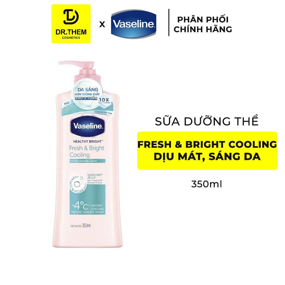  Sữa Dưỡng Thể Vaseline Healthy Bright - Dưỡng Thể Sáng Da, Bảo Vệ Toàn Diện 350ml 