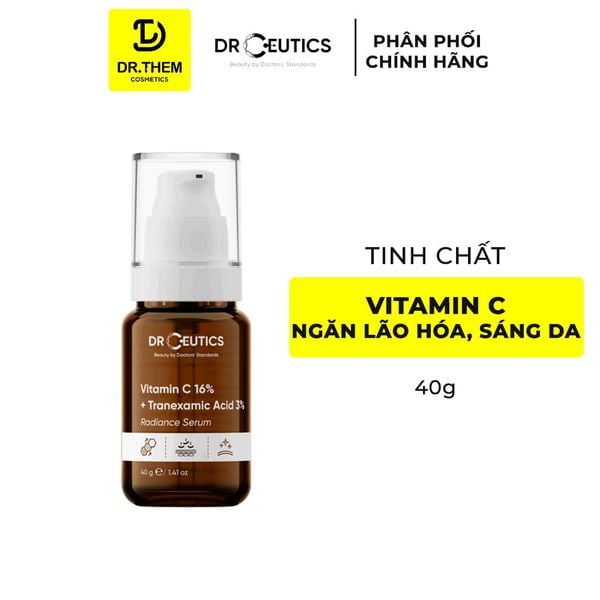 DrCeutics Serum Vitamin C 16% + Tranexamic Acid 3% 30ml Ngăn Ngừa Lão Hóa Và Làm Sáng Da 40g