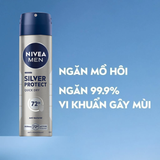  Khử Mùi Nivea Men Silver Protect Phân Tử Bạc Ngăn Khuẩn Gây Mùi (Xịt 150ml / Lăn 50ml) 