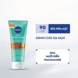  Sữa Rửa Mặt Nivea Derma Acne Care Gel To Foam 90ml - Tạo Bọt Sạch Sâu, Giảm Mụn, Kiểm Soát Nhờn 