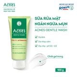  Sữa Rửa Mặt Acnes Gentle Wash 100g - Gel Rửa Mặt Dịu Nhẹ Ngăn Ngừa Mụn Cho Da Khô, Da Nhạy Cảm, PHA 