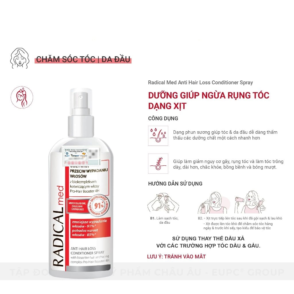 Xịt Dưỡng Farmona Radical Med Anti Hair loss Conditioner Spray Giúp Ngừa Rụng Tóc Dạng Xịt 200ml 4