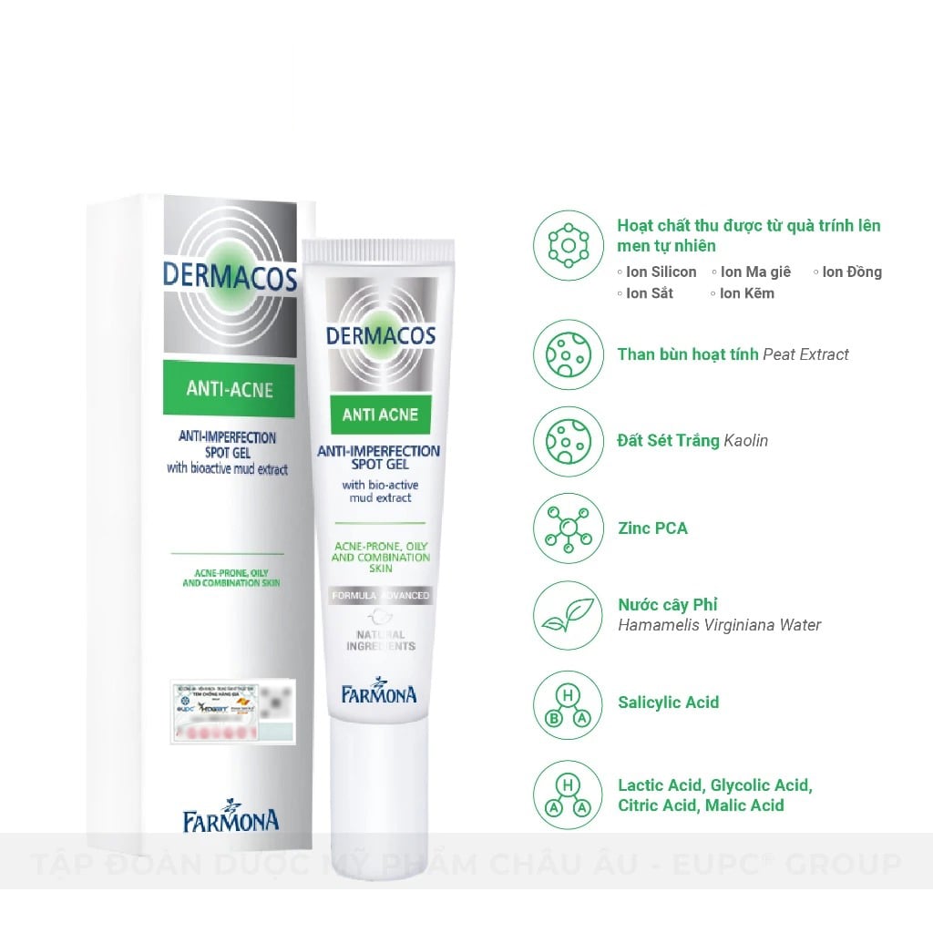 Gel Chấm Mụn Farmona Dermacos Anti Acne Imperfection Spot Gel Chứa Bùn Hoạt Tính Giảm Mụn Hiệu Quả 15ml 4