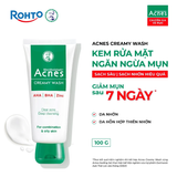  Sữa Rửa Mặt Acnes Creamy Wash 50g/100g - Ngăn Ngừa Mụn, Sạch Sâu AHA BHA Cho Da Dầu Mụn, Lỗ Chân Lông To 