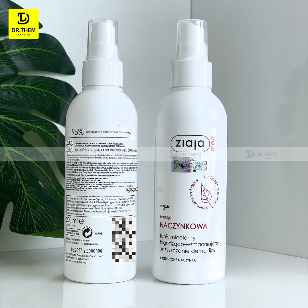 Xịt Dưỡng Dịu Da Tăng Cường Hiệu Quả Bởi B̀̀̀5 Ziaja Med Kuracja Naczynkowa Tonik Micelarny 200ml 6