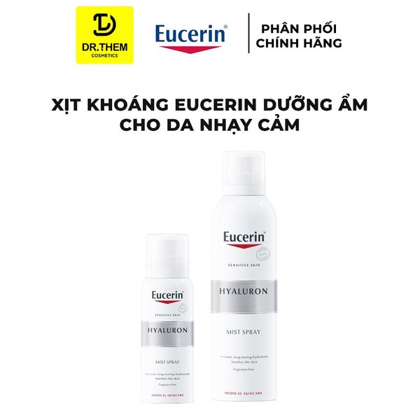 Xịt Khoáng Eucerin Hyaluron Mist Spray - Dưỡng Ẩm Cho Da Nhạy Cảm Ngăn Ngừa Lão Hóa 50ml/150ml