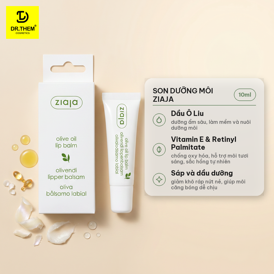 Son Dưỡng Môi Ziaja Olive Oil Lip Balm 10ml – Dưỡng Ẩm, Ngừa Nứt Nẻ, Môi Hồng Tự Nhiên 2