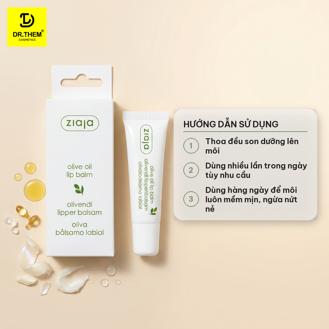 Son Dưỡng Môi Ziaja Olive Oil Lip Balm 10ml – Dưỡng Ẩm, Ngừa Nứt Nẻ, Môi Hồng Tự Nhiên 3
