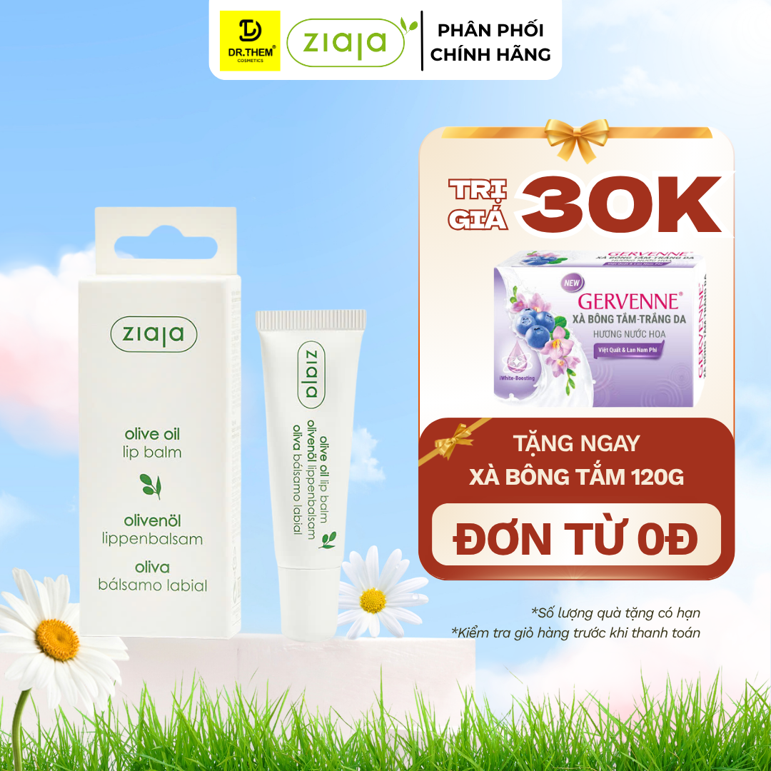 Son Dưỡng Môi Ziaja Olive Oil Lip Balm 10ml – Dưỡng Ẩm, Ngừa Nứt Nẻ, Môi Hồng Tự Nhiên