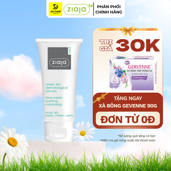 Kem Dưỡng Dịu Nhẹ Dưỡng Ẩm 5% Urê Ziaja Med Atopic Skin Dermatological Formula Face Cream 50ml