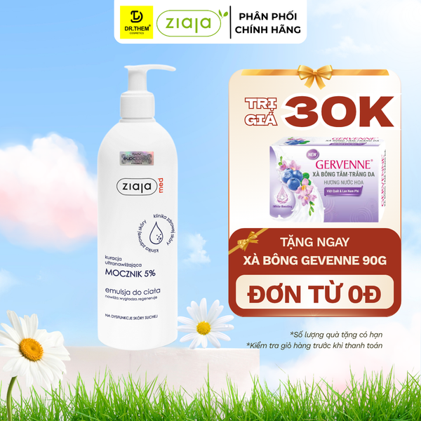 Nhũ Tương Dưỡng Ẩm Toàn Thân Mềm Mượt Ziaja Med Mocznik 5% Urê Làm Mềm Và Tái Tạo Da 400ml