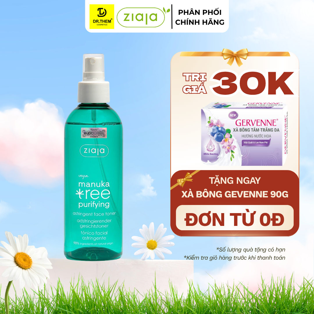 Toner Xịt Dưỡng Se Khít Lỗ Chân Lông Ziaja Manuka Tree Purifying Astringent Face 200ml
