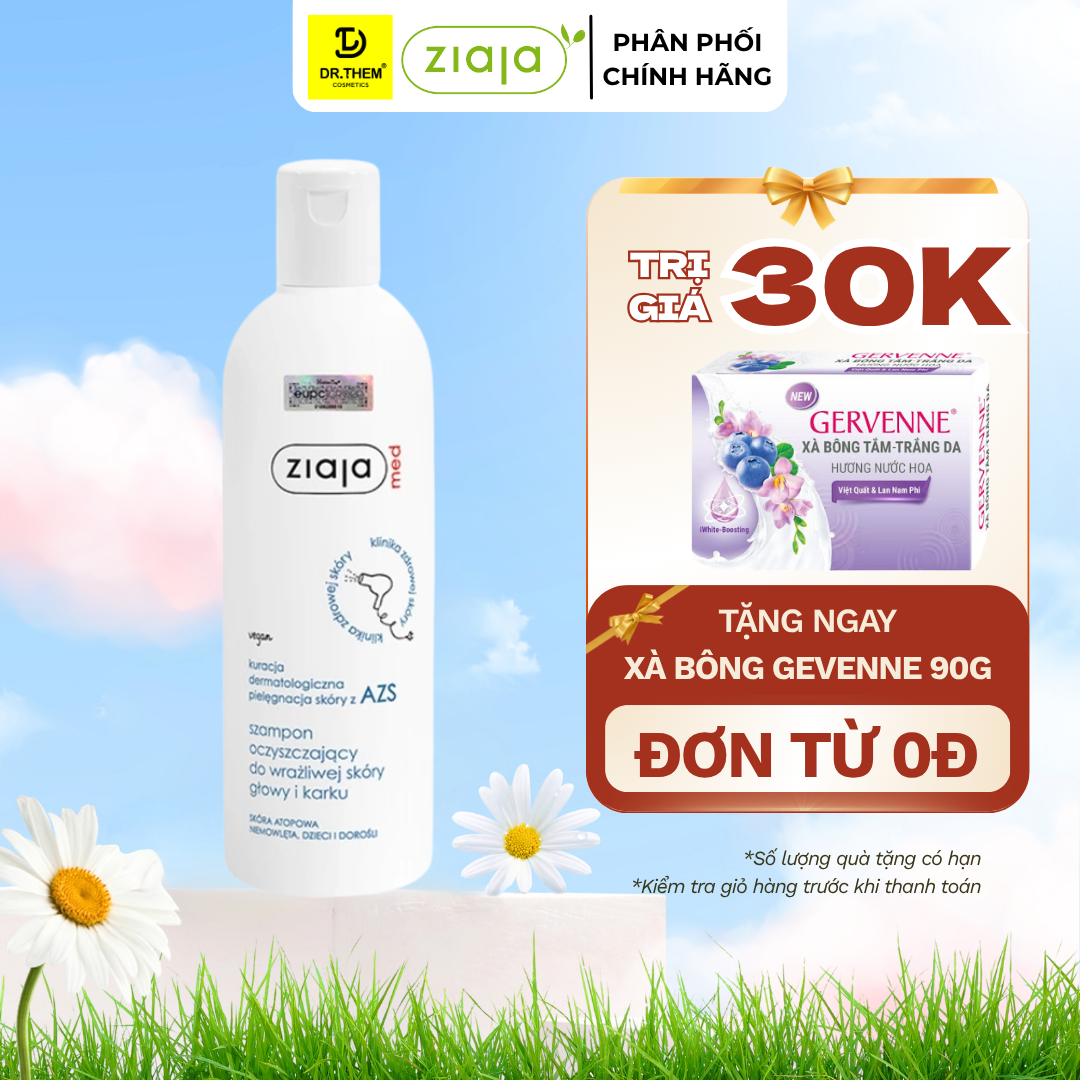Dầu Gội Làm Sạch Tóc Và Dịu Nhẹ Da Đầu Ziaja Med Atopic Dermatitis Cleansing Shampoo 300ml