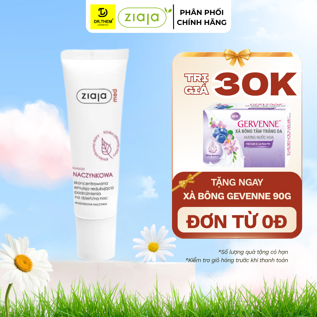 Tinh Chất Phục Hồi Da Ziaja B5-Ziaja Med Kuracja Naczynkowa Làm Dịu Da, Giảm Kích Ứng 30ml