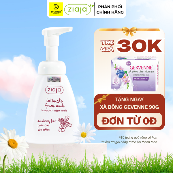 Ziaja Intima Bọt Vệ Sinh Thảo Dược Siêu Dịu Nhẹ, Khử Mùi Hiệu Quả - Ziaja Intimate Foam Wash 250ml