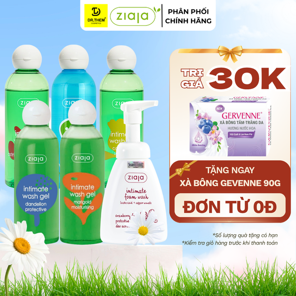 Dung Dịch Vệ Sinh Ziaja Intimate Hoa Lan Chuông/Vỏ Sồi /Cúc La Mã/ Cúc Vạn Thọ/ Bồ Công Anh/ Tạo Bọt 200ml/ 230ml/ 500ml