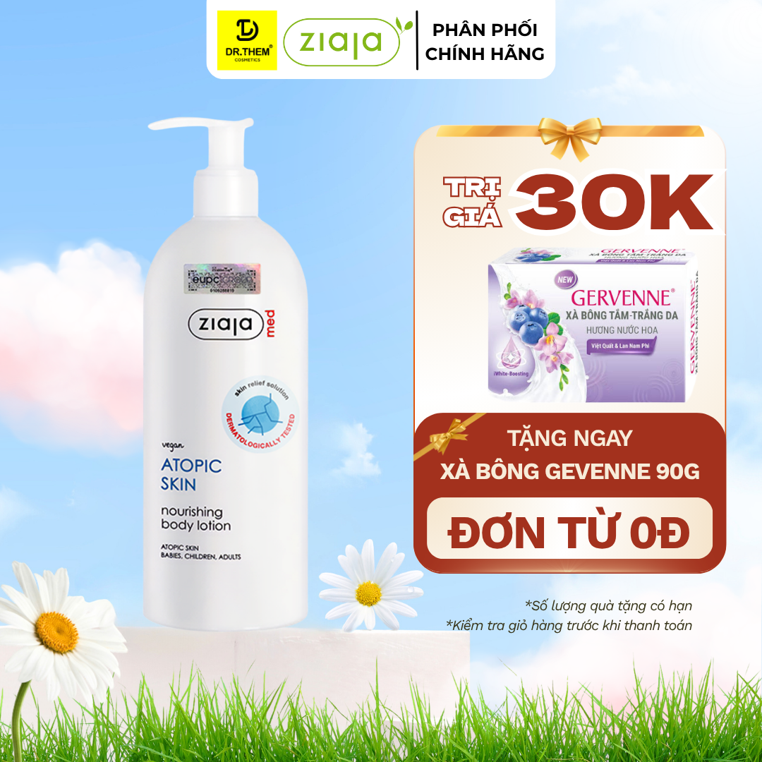 Nhũ Tương Mượt Da Toàn Thân 1% Urê Ziaja Med Atopic Skin Dermatological Formula Body Lotion Nourishing 400ml