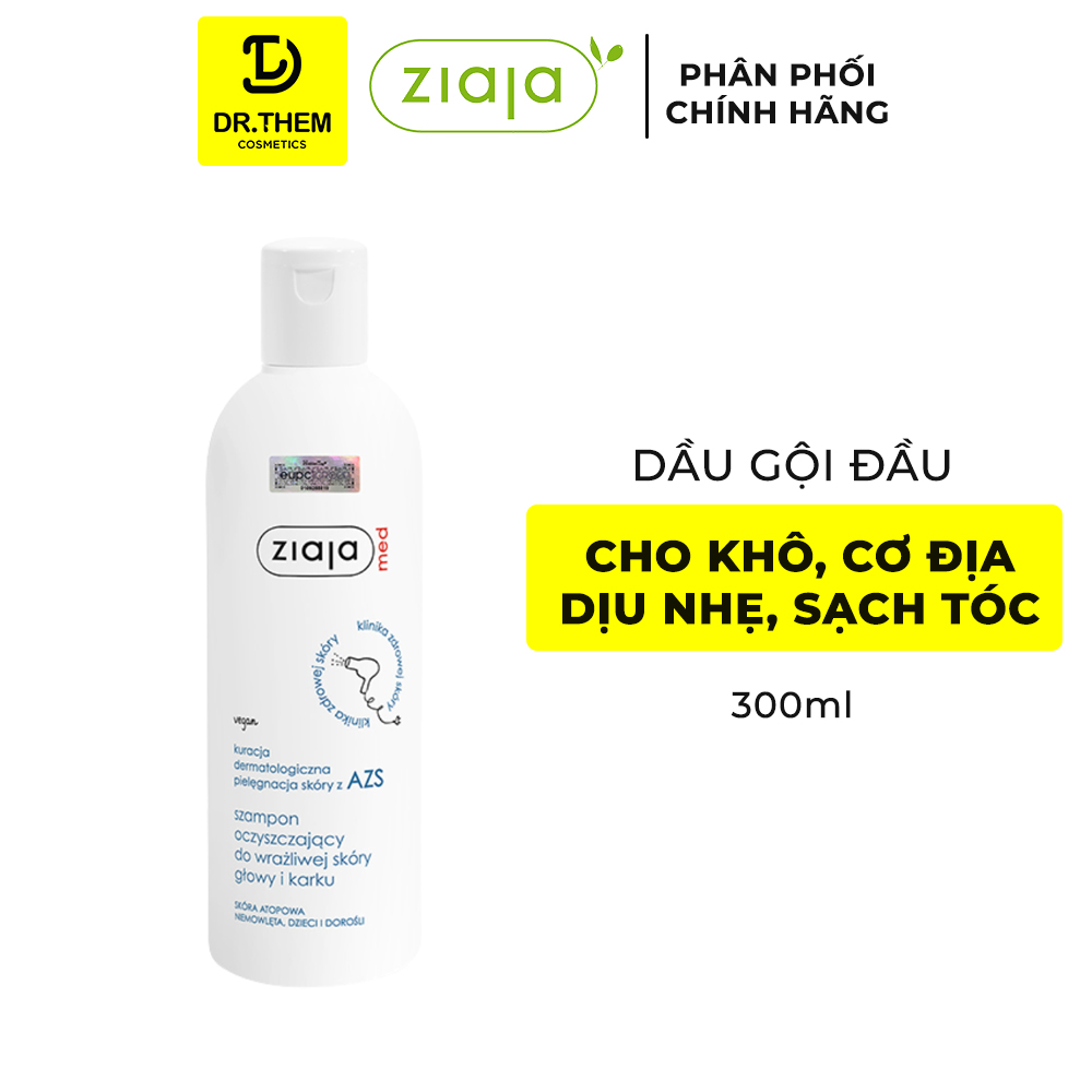 Dầu Gội Làm Sạch Tóc Và Dịu Nhẹ Da Đầu Ziaja Med Atopic Dermatitis Cleansing Shampoo 300ml 2