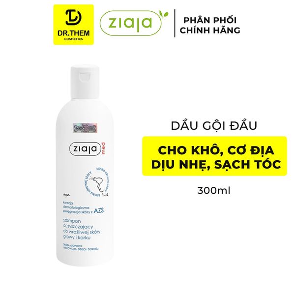 Dầu Gội Làm Sạch Tóc Và Dịu Nhẹ Da Đầu Ziaja Med Atopic Dermatitis Cleansing Shampoo 300ml