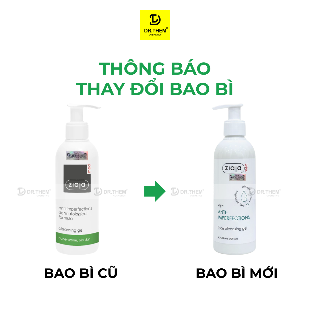 Sữa Rửa Mặt Giảm Mụn Ngừa Khuẩn Ziaja Med Anti-imperfections Dermatological Formula Cleansing Gel 200ml 4