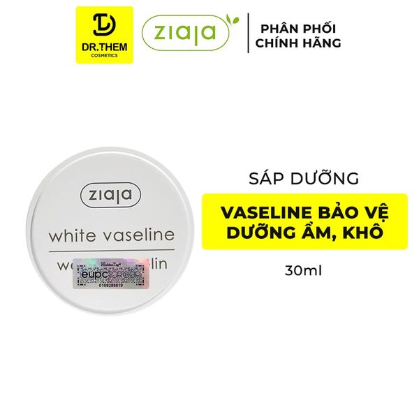 Sáp Dưỡng Môi Ziaja White Vaseline Dưỡng Ẩm Môi, Giảm Khô, Nứt Nẻ 30ml