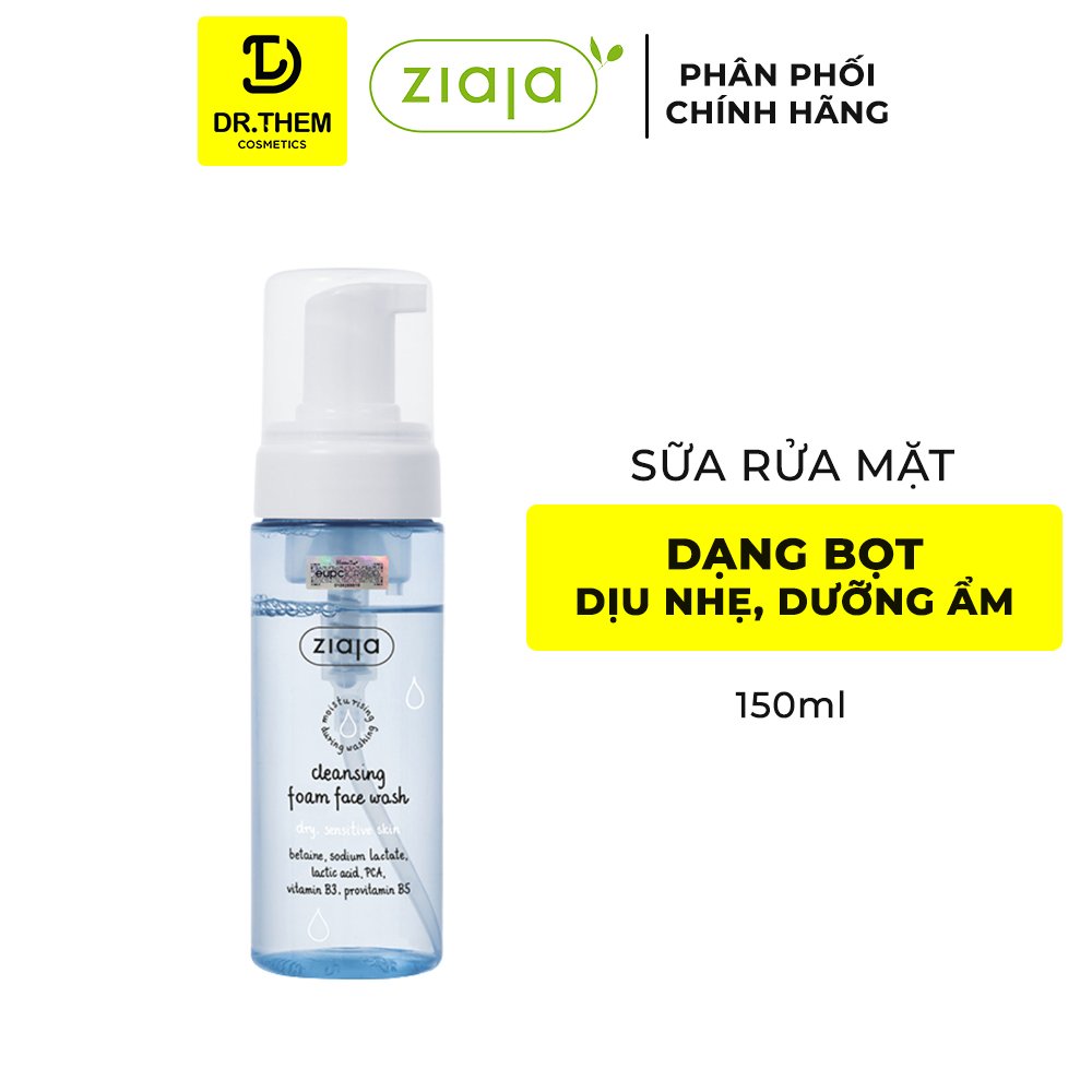 Rửa Mặt Dạng Bọt Siêu Dịu Nhẹ Dưỡng Ẩm Làm Mềm Ziaja Cleansing Foam Face Wash Dry, Sensitive Skin 150ml 2