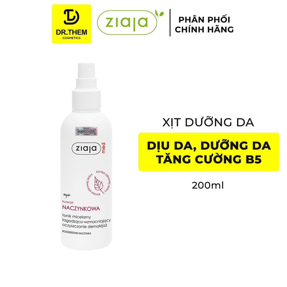 Xịt Dưỡng Dịu Da Tăng Cường Hiệu Quả Bởi B̀̀̀5 Ziaja Med Kuracja Naczynkowa Tonik Micelarny 200ml 2