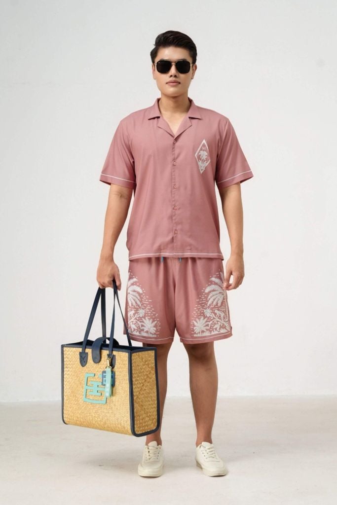 Set Đồ Đi Biển Nam Pink Paradise