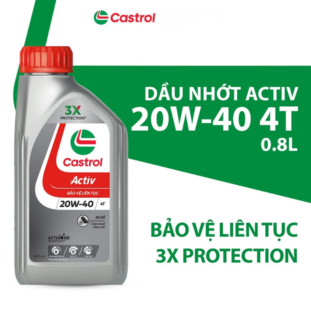 Dầu nhớt xe số Castrol ACTIV 20W-40 4T