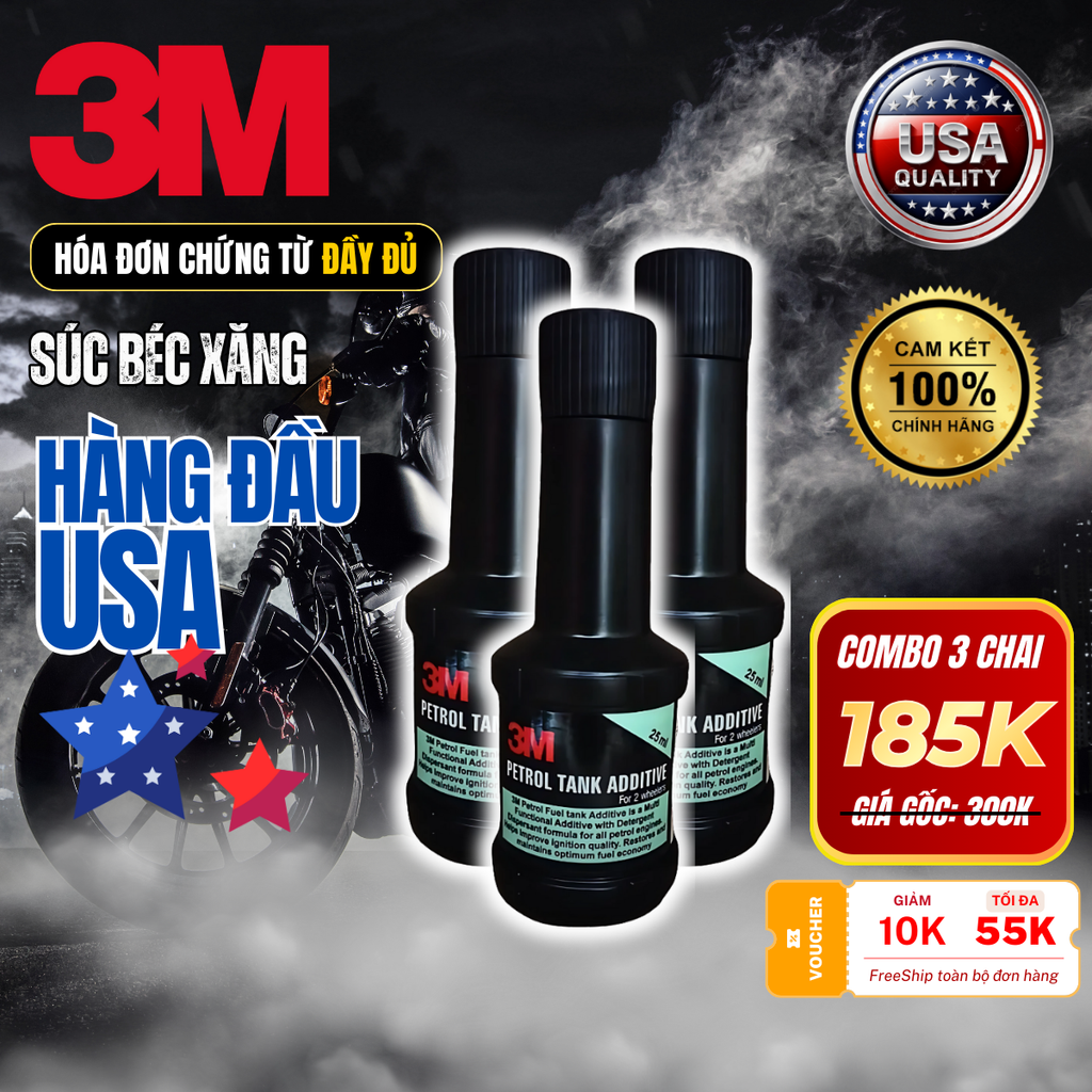 [COMBO 3 CHAI] Dung Dịch Vệ Sinh Kim Phun Buồng Đốt Chính Hãng 3M USA, Tiết Kiệm Nhiên Liệu, Bảo Vệ Động Cơ, Hoá Đơn Chứng Từ Đầy Đủ, 25ML