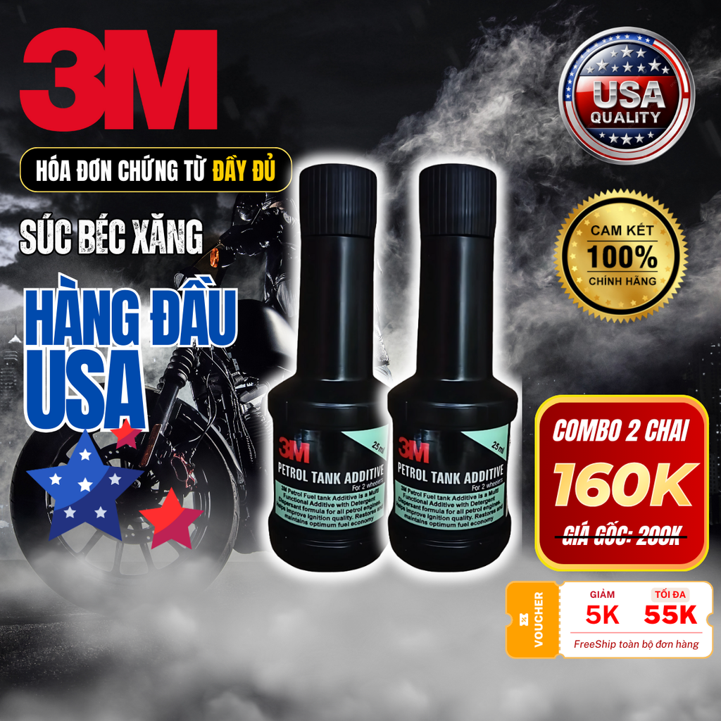 [COMBO 2 CHAI] Dung Dịch Vệ Sinh Kim Phun Buồng Đốt Chính Hãng 3M USA, Tiết Kiệm Nhiên Liệu, Bảo Vệ Động Cơ, Hoá Đơn Chứng Từ Đầy Đủ, 25ML