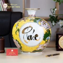 Bình Hút Lộc Tam Phúc Mãn Đường Tứ Hoa Phú Quý Ngàn Hoa Kim Bảo Vẽ Vàng