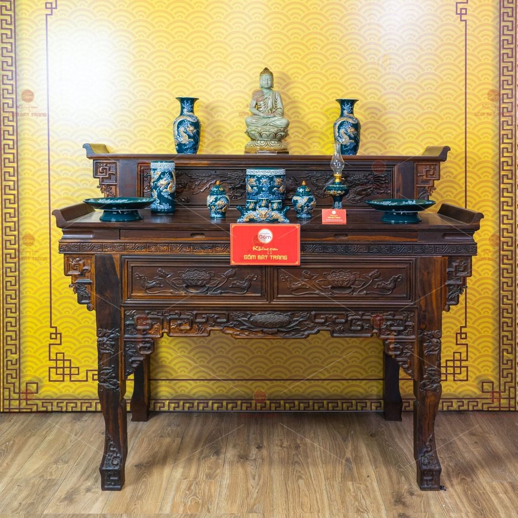 Bộ Đồ Thờ Phật (Cơ Bản 10 Món) Men Lục