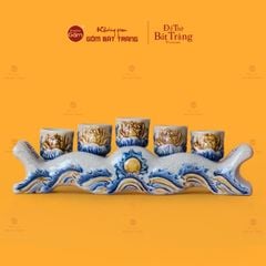 Bộ Kỷ Ngai 5 Chén Thờ Men Rạn