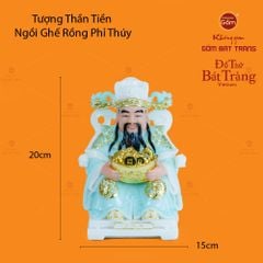 Tượng Thần Tiền Dáng Ngồi Ghế Rồng Phỉ Thúy