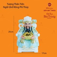 Tượng Thần Tiền Dáng Ngồi Ghế Rồng Phỉ Thúy