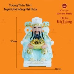 Tượng Thần Tiền Dáng Ngồi Ghế Rồng Phỉ Thúy