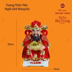 Tượng Thần Tiền Dáng Ngồi Ghế Rồng Đỏ