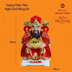 Tượng Thần Tiền Dáng Ngồi Ghế Rồng Đỏ