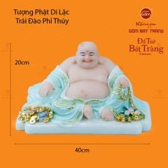 Tượng Phật Di Lặc Trái Đào Trắng Phỉ Thúy