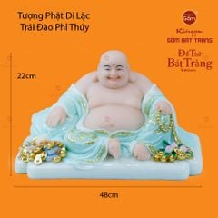 Tượng Phật Di Lặc Trái Đào Trắng Phỉ Thúy
