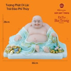 Tượng Phật Di Lặc Trái Đào Trắng Phỉ Thúy