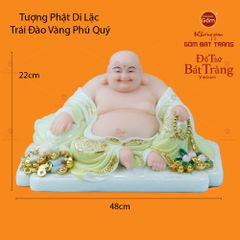 Tượng Phật Di Lặc Trái Đào Vàng Phú Quý
