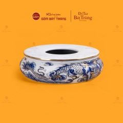 Đế Đỉnh Hương Thờ Men Lam Vẽ Vàng Vẽ Rồng