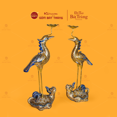Hạc Thờ Men Rạn Vẽ Vàng (Chiếc)